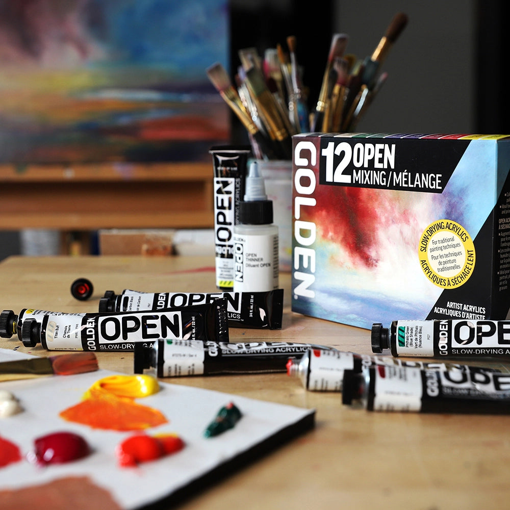GOLDEN Open Mixing-Set (12 Split Primärfarben + Verdünner)