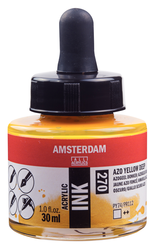 Royal Talens AMSTERDAM Acrylic Ink - Azogelb Dunkel 270 (30ml)