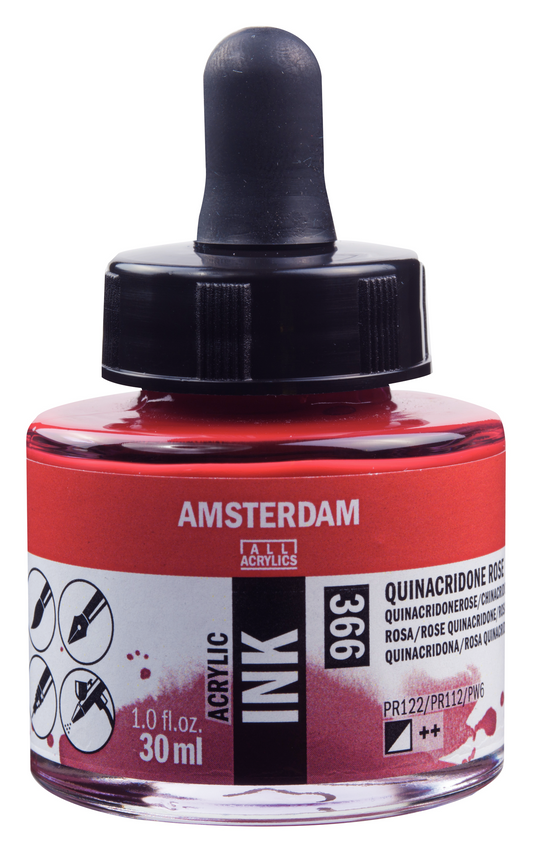 Royal Talens AMSTERDAM Acrylic Ink - Chinacridon Rosa 366 (30ml)