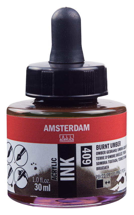 Royal Talens AMSTERDAM Acrylic Ink - Umbra gebrannt 409 (30ml)