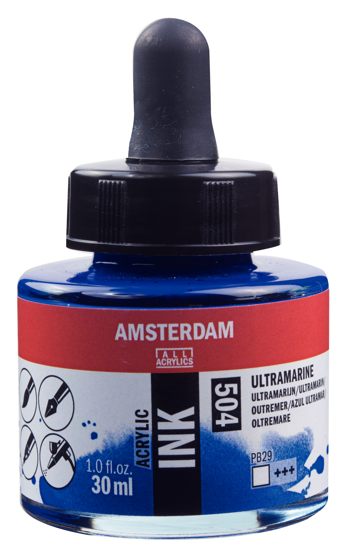 Royal Talens AMSTERDAM Acrylic Ink - Ultramarin 504 (30ml)