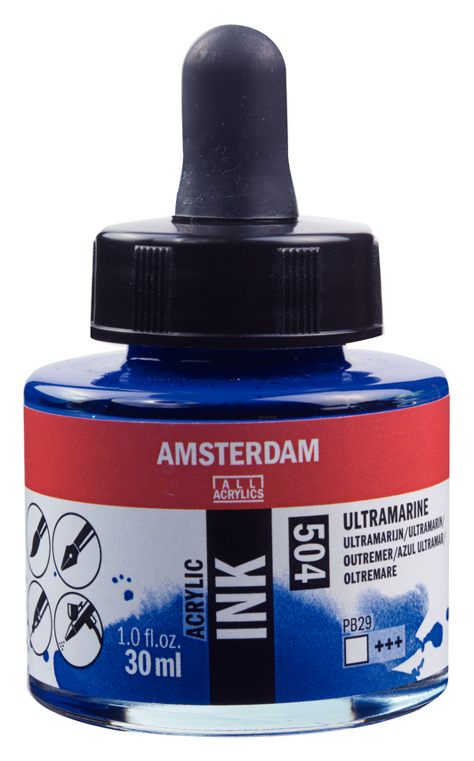 Royal Talens AMSTERDAM Acrylic Ink - Ultramarin 504 (30ml)