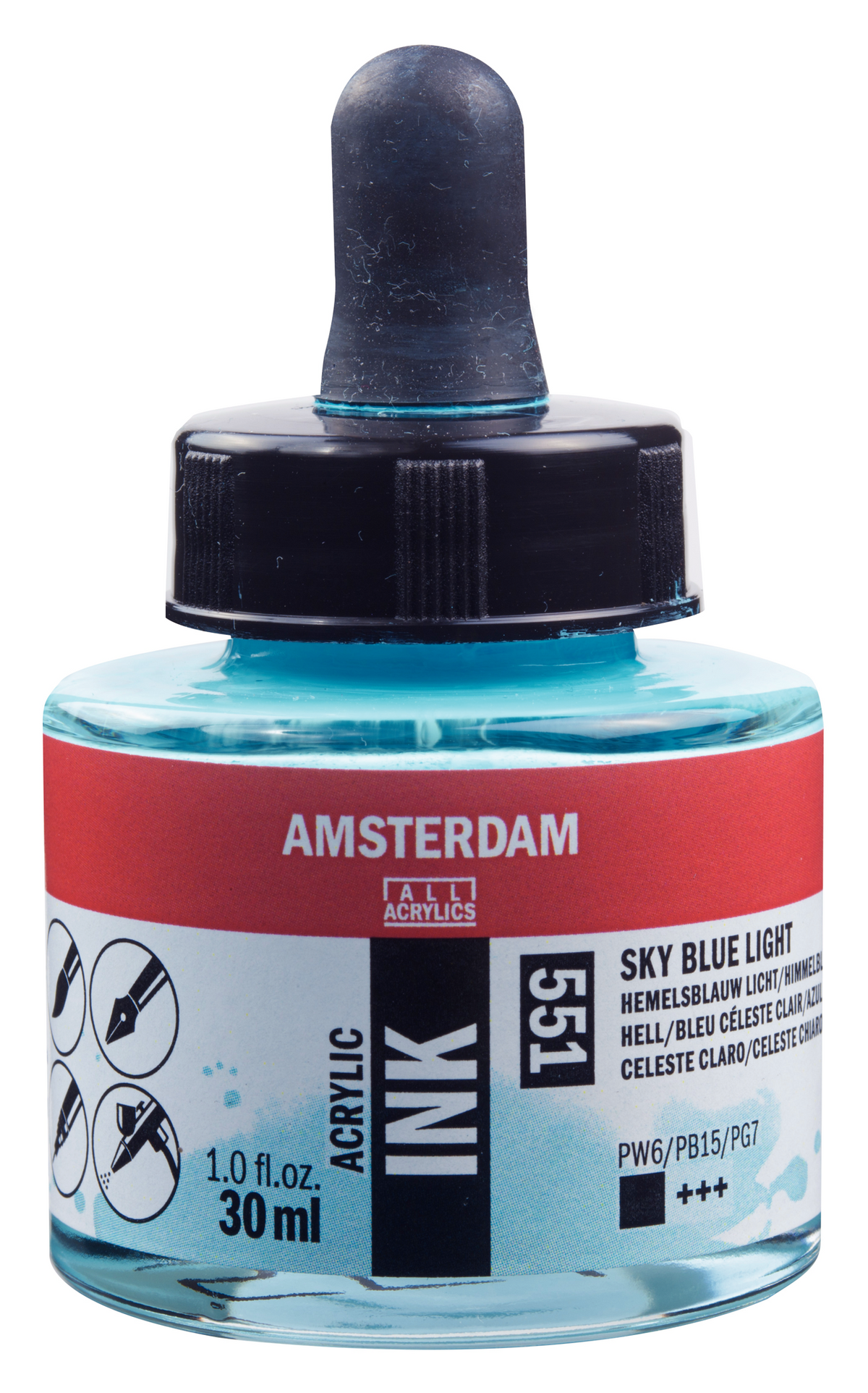 Royal Talens AMSTERDAM Acrylic Ink - Himmelblau hell 551 (30ml)