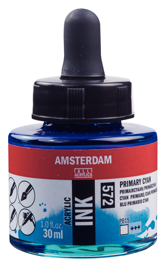 Royal Talens AMSTERDAM Acrylic Ink - Primärcyan 572 (30ml)