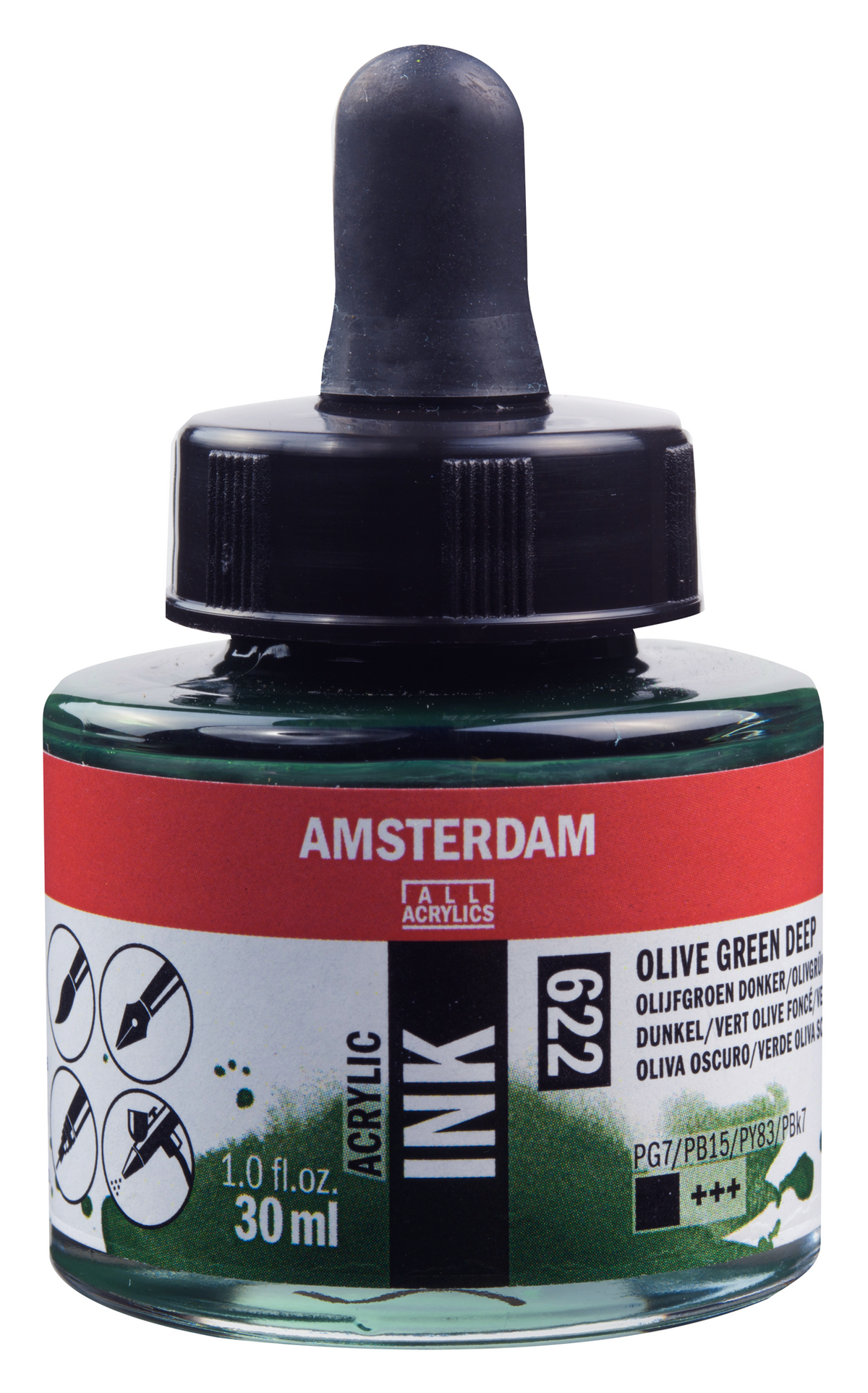 Royal Talens AMSTERDAM Acrylic Ink - Olivgrün Dunkel 622 (30ml)