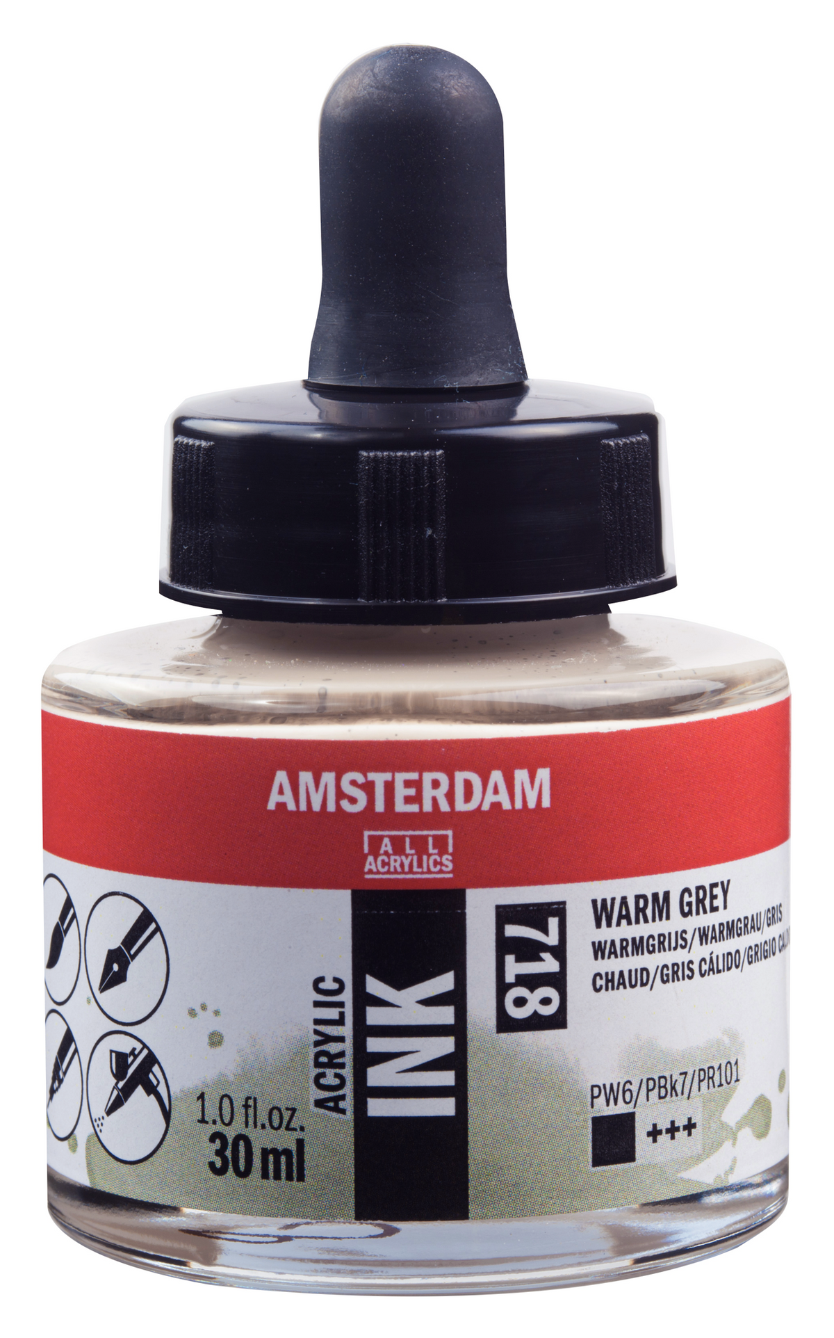 Royal Talens AMSTERDAM Acrylic Ink - Warmgrau 718 (30ml)