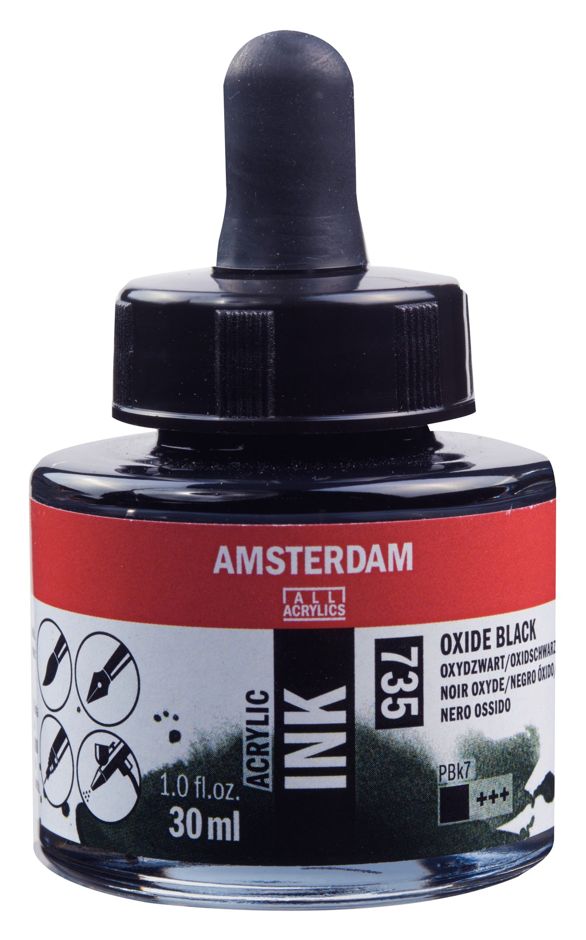 Royal Talens AMSTERDAM Acrylic Ink - Oxidschwarz 735 (30ml)