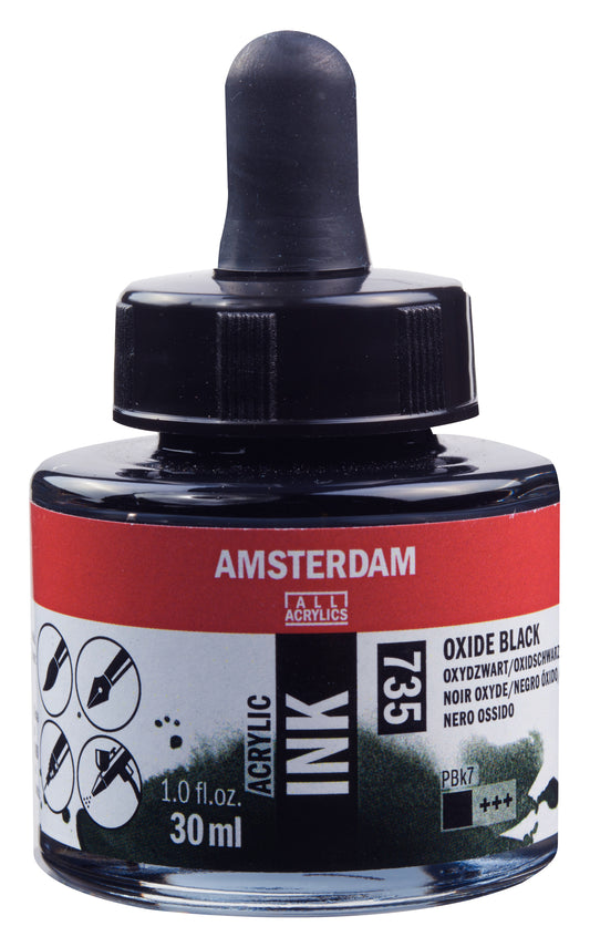 Royal Talens AMSTERDAM Acrylic Ink - Oxidschwarz 735 (30ml)
