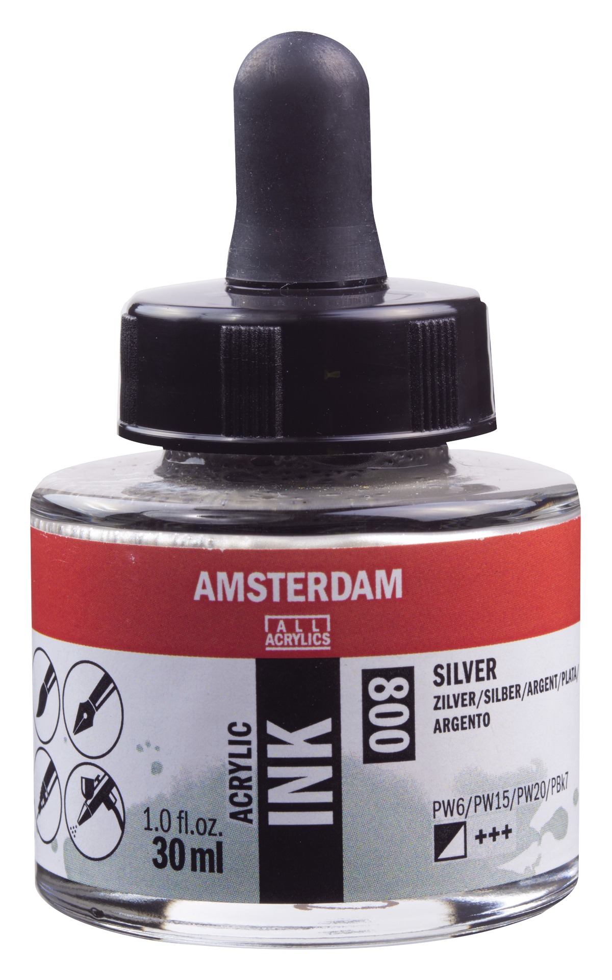 Royal Talens AMSTERDAM Acrylic Ink - Silber 800 (30ml)
