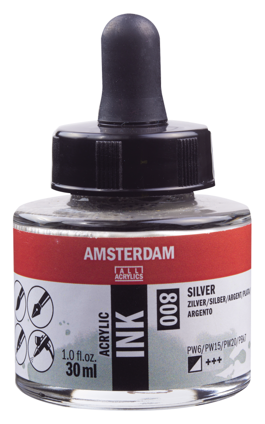 Royal Talens AMSTERDAM Acrylic Ink - Silber 800 (30ml)