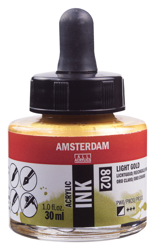 Royal Talens AMSTERDAM Acrylic Ink - Reichgold 802 (30ml)