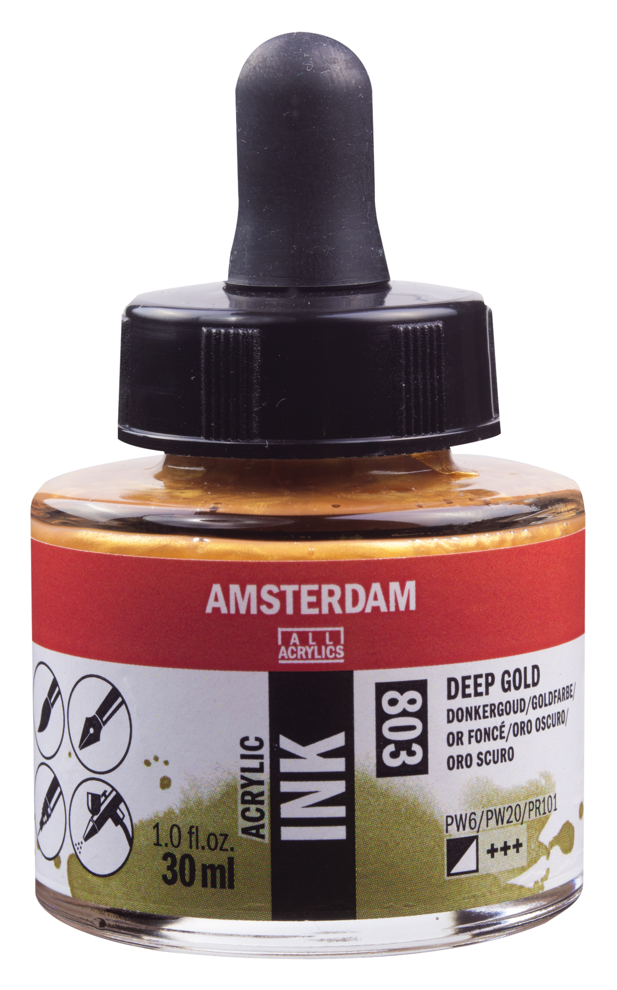 Royal Talens AMSTERDAM Acrylic Ink - Dunkelgold 803 (30ml)