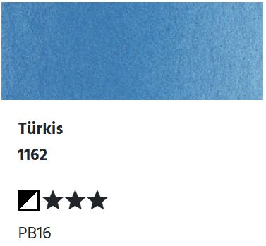 LUKAS Aquarell 1862 Feuchte Künstler-Aquarellfarbe - Türkis 1162 (1/2 N.)
