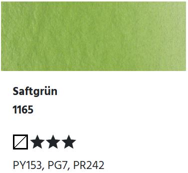 LUKAS Aquarell 1862 Feuchte Künstler-Aquarellfarbe - Saftgrün 1165 (1/2 N.)