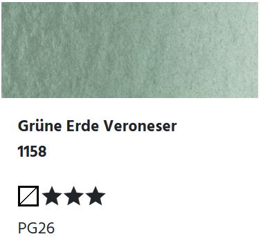 LUKAS Aquarell 1862 Feuchte Künstler-Aquarellfarbe - Grüne Erde Veroneser 1158 (1/2 N.)