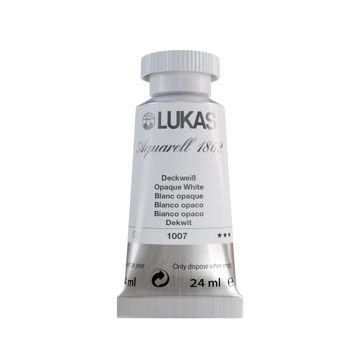 LUKAS Aquarell 1862 (24ml Tube) - Deckweiß 1007