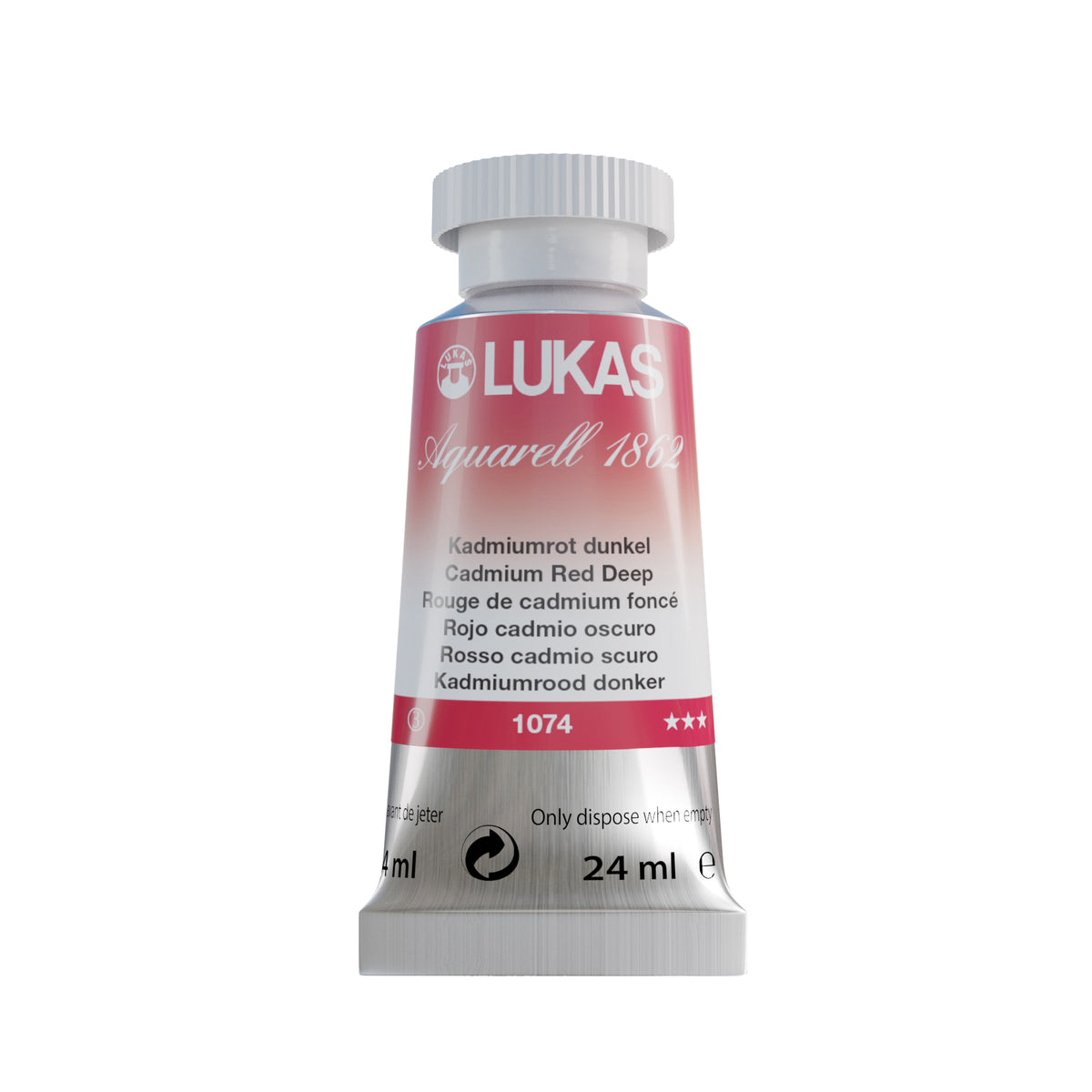 LUKAS Aquarell 1862 (24ml Tube) - Kadmiumrot Dunkel 1074