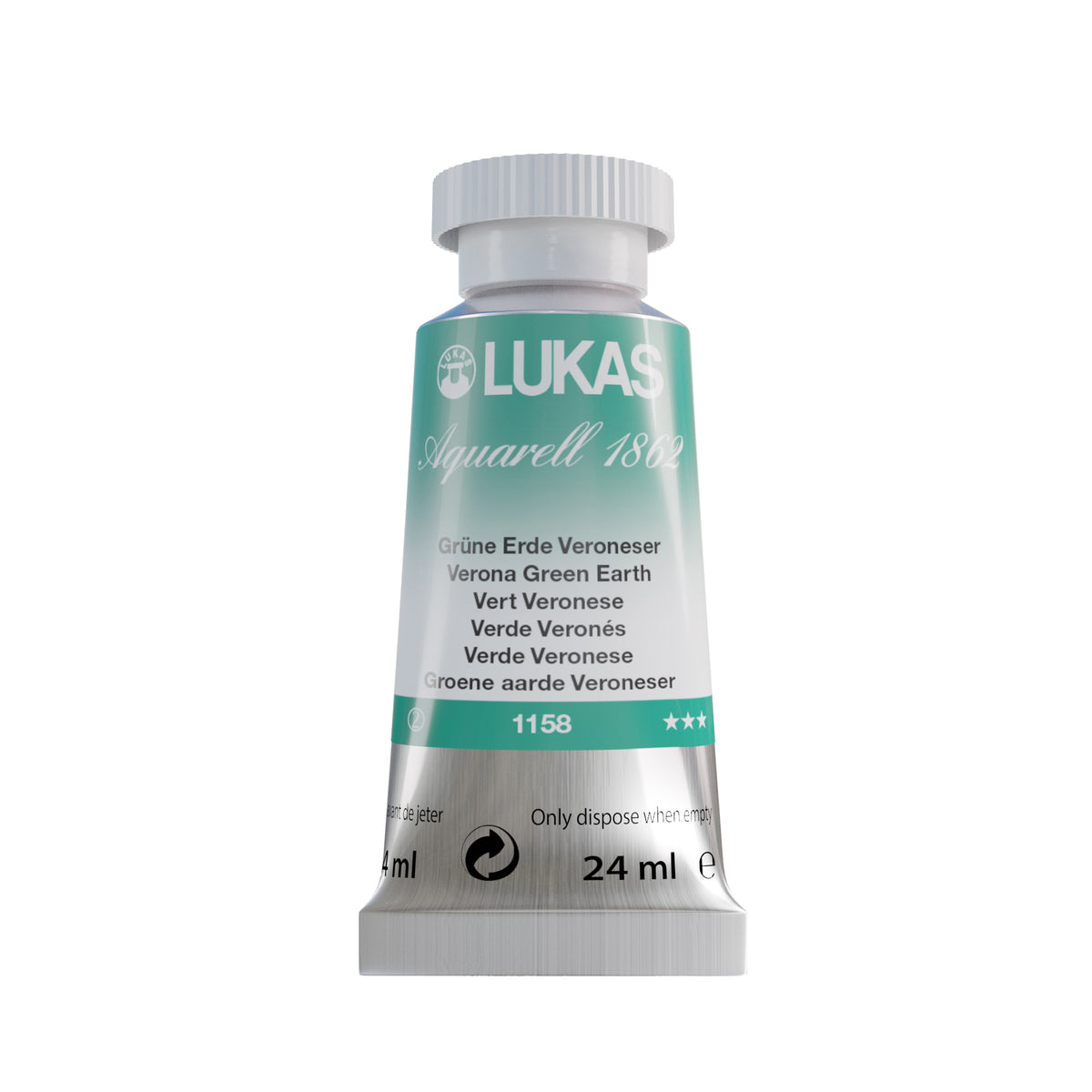 LUKAS Aquarell 1862 (24ml Tube) - Grüne Erde Veroneser 1158