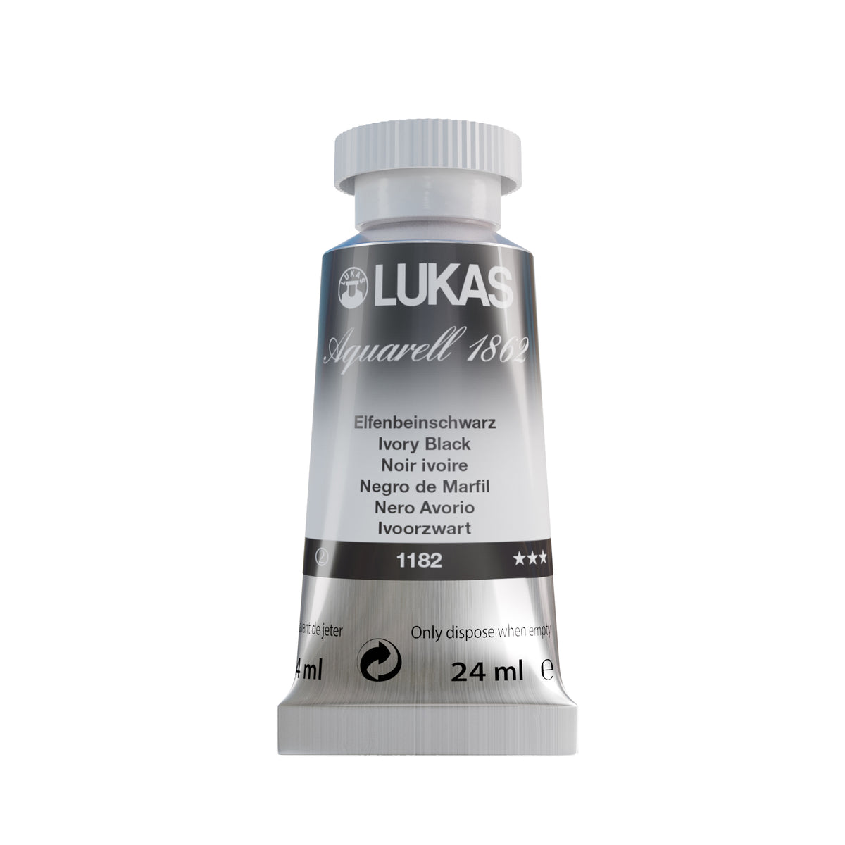 LUKAS Aquarell 1862 (24ml Tube) - Elfenbeinschwarz 1182
