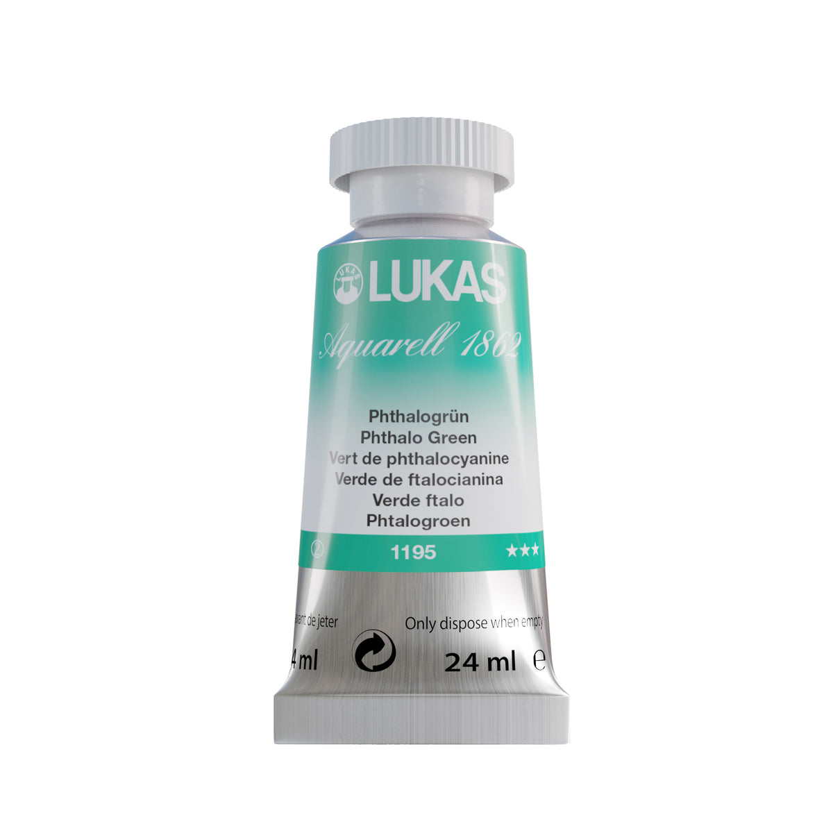 LUKAS Aquarell 1862 (24ml Tube) - Phthalogrün 1195