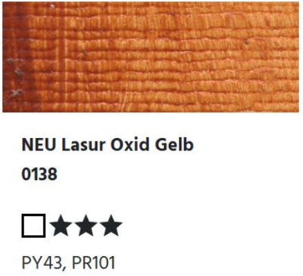 LUKAS 1862 Feinste Ölfarben - NEU Lasur Oxid Gelb 0138  (37ml)