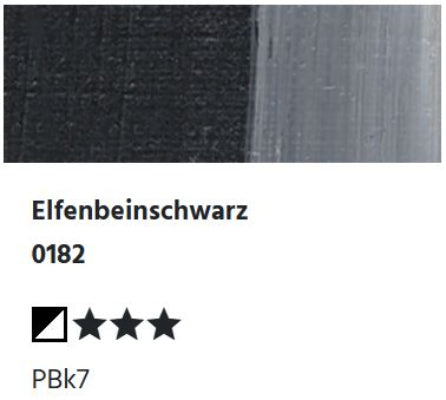 LUKAS 1862 Feinste Ölfarben - Elfenbeinschwarz 0182  (37ml)