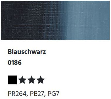LUKAS 1862 Feinste Ölfarben - Blauschwarz 0186  (37ml)