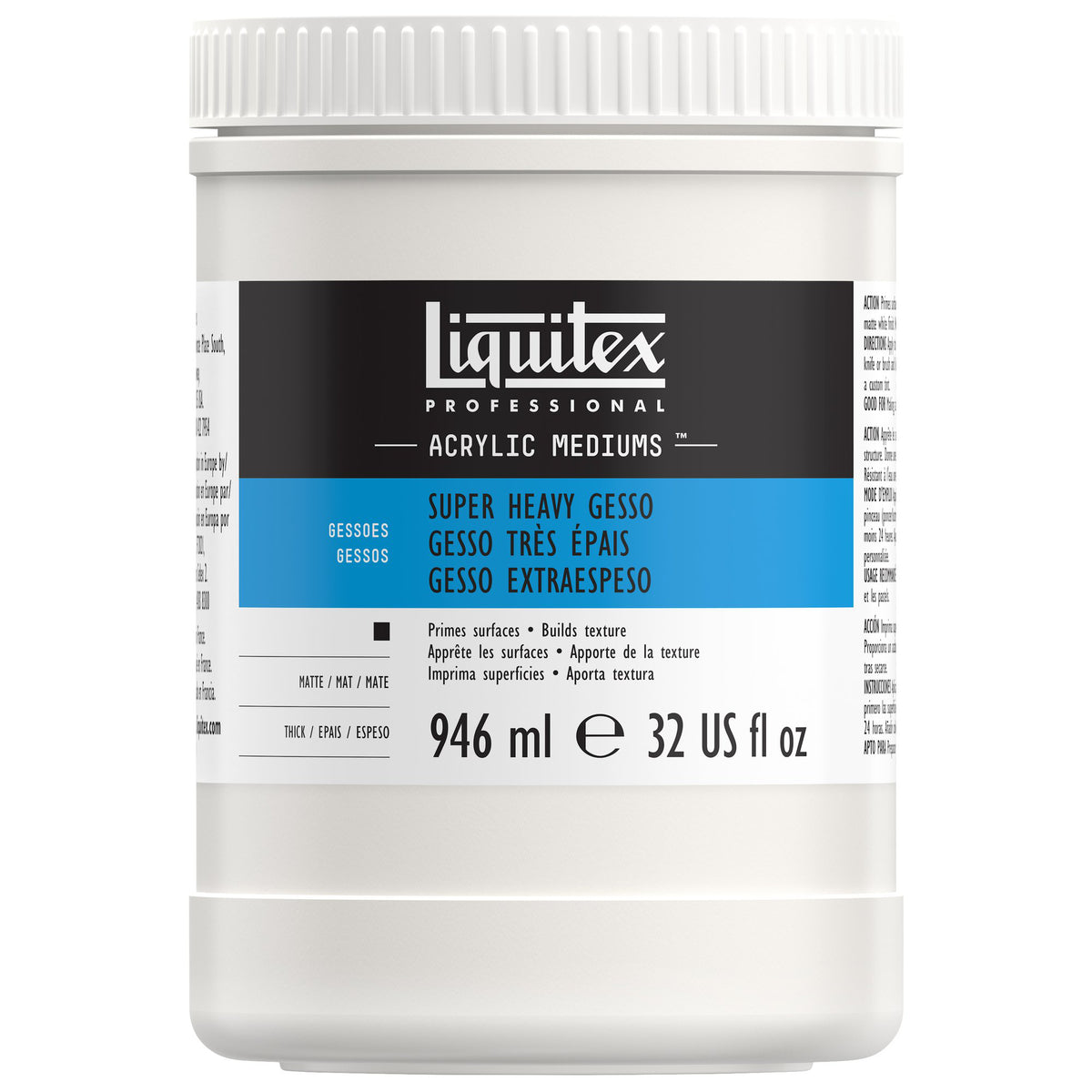 LIQUITEX Professional Acrylic Medium -  SUPER HEAVY Gesso (946ml)