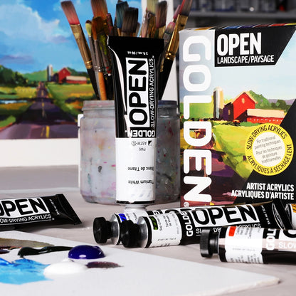 GOLDEN Open Landschafts-Set (7x22ml Grundfarben, 59ml Weiß, Verdünner)