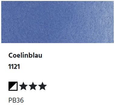 LUKAS Aquarell 1862 Feuchte Künstler-Aquarellfarbe - Coelinblau  1121 (1/2 N.)