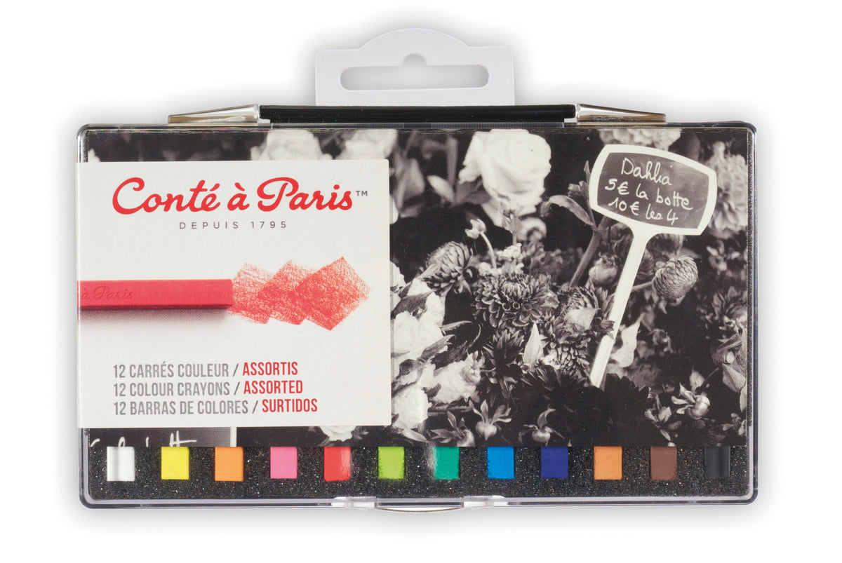 CONTÉ À PARIS Farbkreiden-Set (12 Farbtöne, allg. Sortierung)