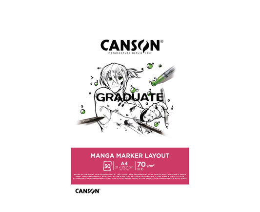 CANSON Graduate Manga Marker Layout Block (DIN A4, 50 BL, 70gr., extraweiß, geleimt)