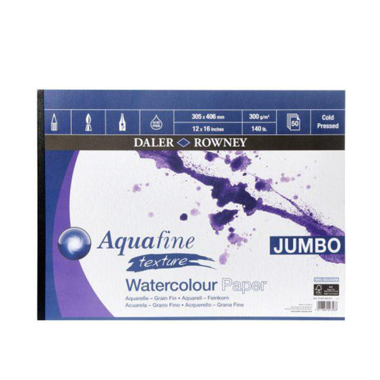 DALER ROWNEY Aquafine texture Aquarellpapier Jumbo Block (50Bl/A4/300gr)