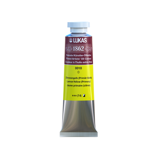 LUKAS 1862 Feinste Ölfarben - Zitronengelb (Primär-Gelb) 0010 (37ml)