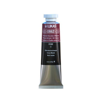 LUKAS 1862 Feinste Ölfarben - Elfenbeinschwarz 0182  (37ml)