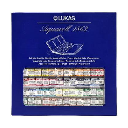 LUKAS Aquarell 1862 Set Metallkasten (48 halbe Näpfchen)