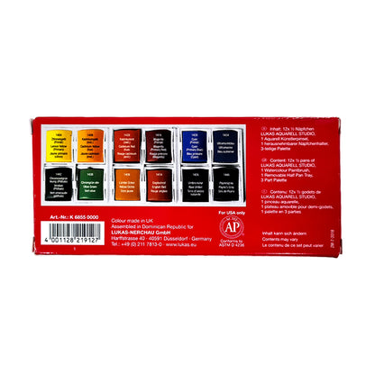 LUKAS Aquarell Studio Travel Set (12 halbe Näpfchen)