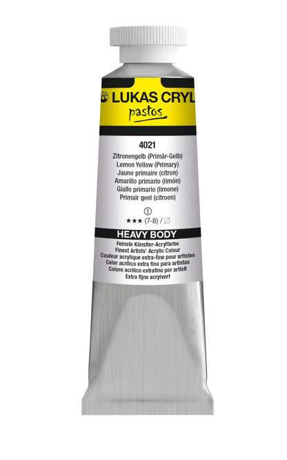 LUKAS Cryl PASTOS (CUERPO PESADO) - Amarillo limón (Amarillo primario) 4021 (37ml)