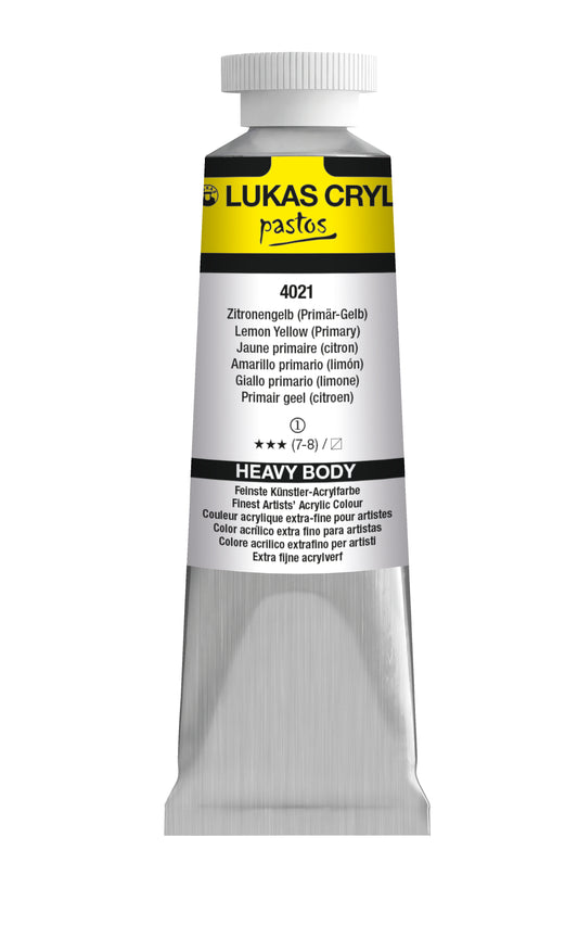 LUKAS Cryl PASTOS (HEAVY BODY) - Zitronengelb (Primär-Gelb)  4021 (37ml)