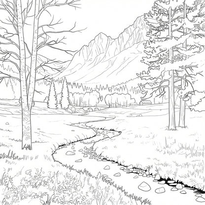 MALEN OHNE ZAHLEN: Malvorlage "Berglandschaft #1" auf Leinwand