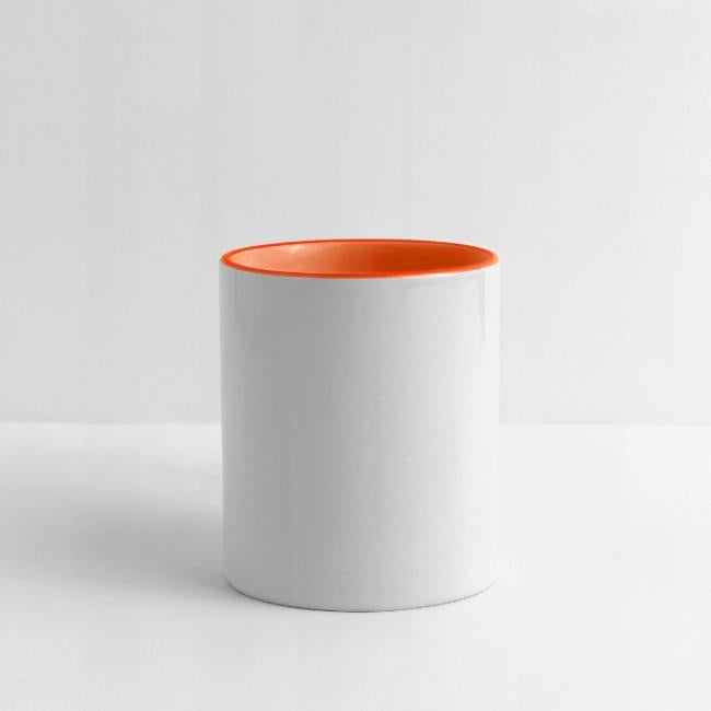 Keramik-Tasse zweifarbig – "Meine Lieblingsfarbe ist BUNT"