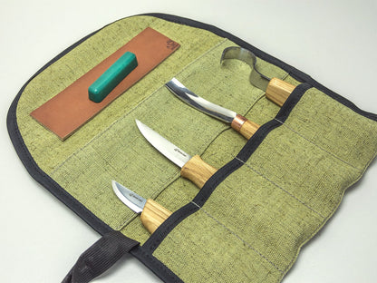 BEAVERCRAFT Prof. Schnitz-Set für Löffel & Kuksa (inkl. Schärfriemen)
