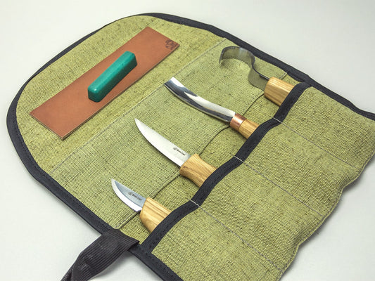 BEAVERCRAFT Prof. Schnitz-Set für Löffel & Kuksa (inkl. Schärfriemen)