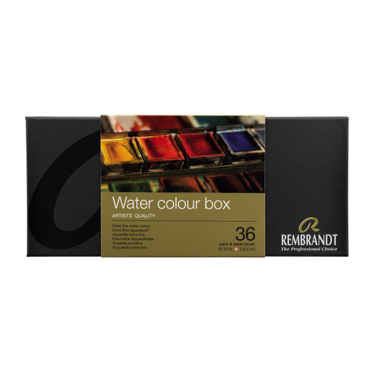 REMBRANDT Professionelles Aquarellfarben-Set,  36 halbe Näpfchen